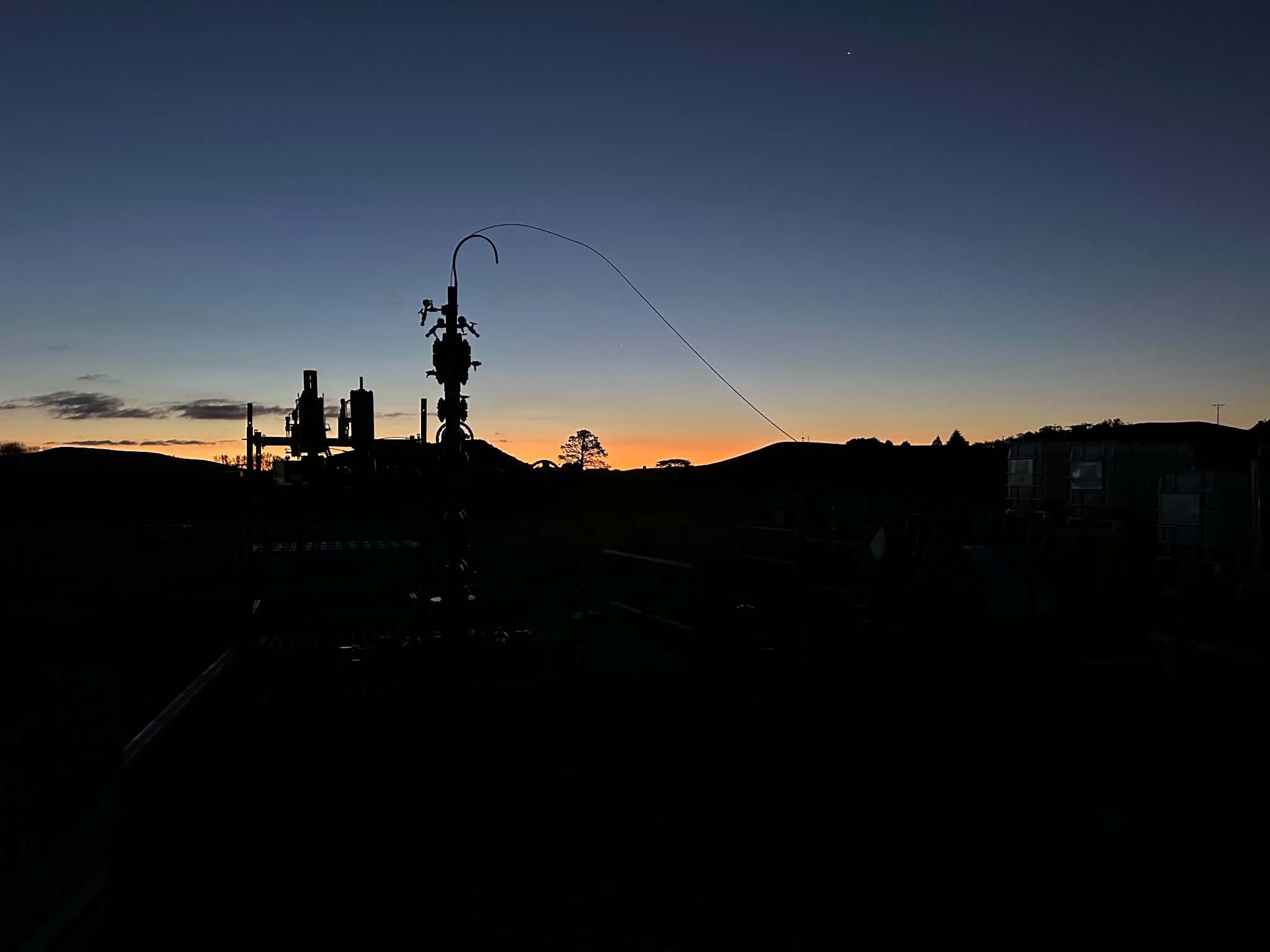 Oil and gas wellhead at a production site